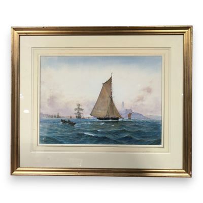 ECOLE FRANCAISE début XXème Voiliers près des côtes