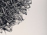 an image of a black and white drawing of a pile of nails
