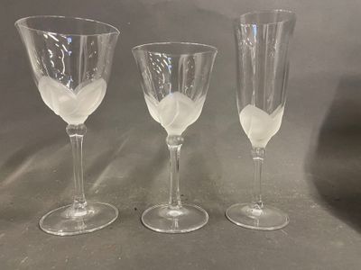Cristal Durand Service de verrres en cristal à décor de fleu… - Photo 1