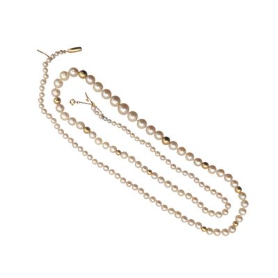 COLLIER de perles de culture alternées de 10 perles or poids brut 21 g