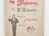 un vieux livre sur lequel figure le dessin d'un homme en smoking