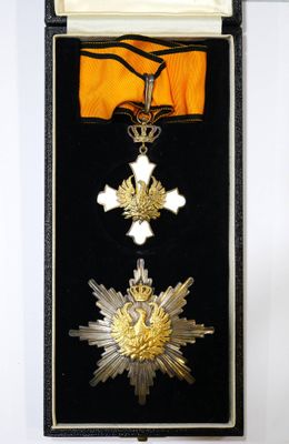 une photo représentant une médaille et une croix dans un écrin noir