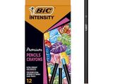 Crayons Bic Intensity avec gomme et taille-crayon, lot de 12