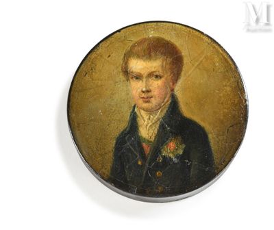 painting of a young boy in a blue jacket and tie