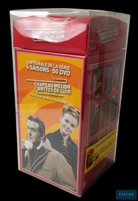 a red box with a picture of two men on it