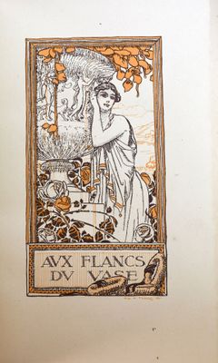 une photo d'un vieux livre sur laquelle figure l'image d'une femme