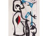 une image représentant le dessin d'un homme avec un oiseau sur la tête