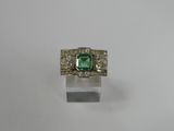 a green tourmaline and diamond ring