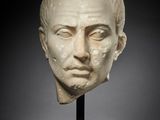 a roman marble head of a man