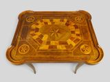 a small table with a game board on top of it