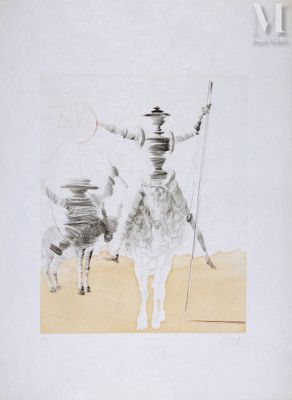 Salvador Dalí (1904-1989) Don Quichotte et Sancho Panza, 196…