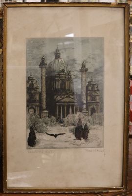 une photo d'une photo d'un bâtiment dans un cadre photo
