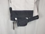 the back of a pair of jeans hanging on a hanger
