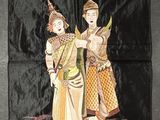 an image of a painting of two people standing next to each other