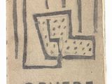 dessin représentant une feuille de papier sur laquelle figurent une lettre et une rangée de dominos