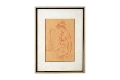 l'image d'un dessin représentant une femme assise sur une chaise