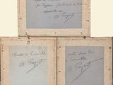 three old photos of a couple of people with handwriting on them