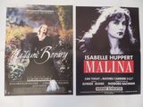 deux affiches de cinéma représentant une femme en robe noire et une femme en robe noire