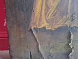 a picture of a painting of a woman with a yellow dress