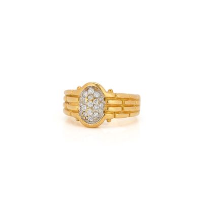 an image of a gold ring with diamonds on it