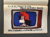 a drawing of a woman on a television screen