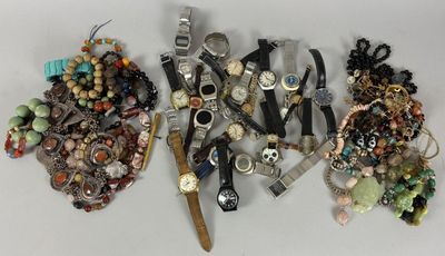 many different types of jewelry on the table