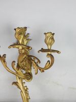 PAIRE D'APPLIQUES à trois bras de lumière en bronze ciselé e… (photo 6)