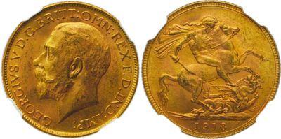a close up of two gold coins with a man on a horse