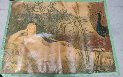une photo d'un tableau représentant une femme allongée par terre