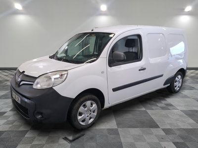 a picture of a white van parked on a checkered floor