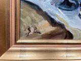 a picture of a painting of a woman with a hat on