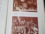 an open book with pictures of people on stage in a theatre