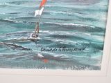 a picture of a painting of a sailboat in the water