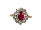 an antique ruby and diamond cluster ring