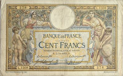 100 francs Merson 05/12/1910 ,TB+