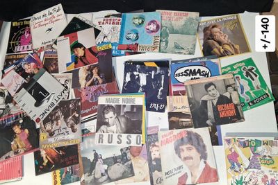 lot de plus ou moins 140 vinyl et 140 pochettes (vendues dan…