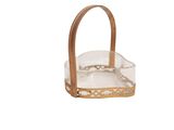 an image of a glass basket with a handle on a white background