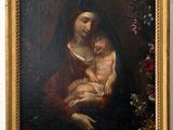 a painting of a woman holding a baby in her arms