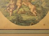 a picture of a painting of two cherensils on a wall