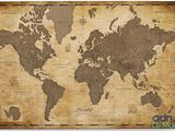 une vieille carte du monde sur laquelle figurent les noms des pays
