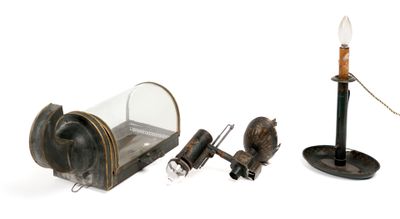a small lamp that is sitting next to a lamp