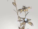 une plante dans un pot, avec la lune en arrière-plan