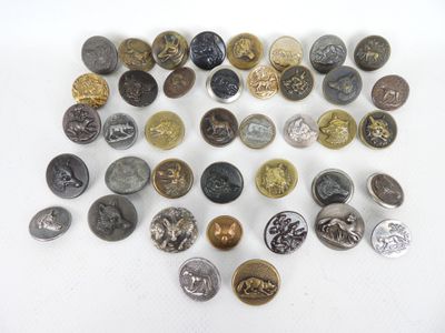 plusieurs types de boutons différents sur une surface blanche