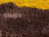 painting of a black and yellow field with a yellow sky in the background