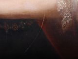 painting of a woman in a black dress with a gold chain around her neck
