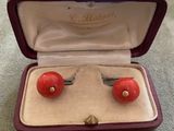 une photo d'une paire de boucles d'oreilles rouges dans un étui violet