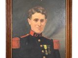 portrait of a man in a military uniform in a wooden frame