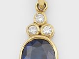 a sapphire and diamond pendant