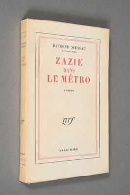 the cover of the book zazie dans le metro, with a red border