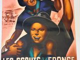 une affiche représentant une femme tenant un enfant dans ses bras